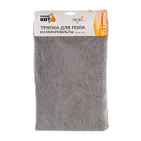Тряпка для пола Рыжий кот M-02F-XXL 80х100см микрофибра серый (1/10/40)