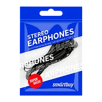 Наушники внутриканальные Smartbuy A4 (цветной пакет) черный (1/100)