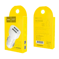 Автомобильное З/У HOCO Z2A 2USB 2.4A белый (1/28/280)