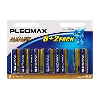Батарейка Pleomax LR6 AA BL8+2 Alkaline 1.5V (10/100/600/18000)