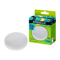 Лампа светодиодная Ergolux GX53 15W 4000К 180-240V таблетка матовая (1/10/100)
