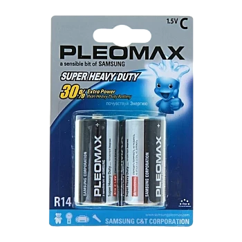 Батарейка Pleomax Super R14 C BL2 Heavy Duty 1.5V (2/12)
