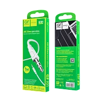 Кабель AUX GFPower J01 Jack 3.5mm (m)-Jack 3.5mm (m) 1м ПВХ белый (1/200/800) 