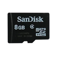 Карта памяти microSD SanDisk 8GB Class4 20 МБ/сек с адаптером