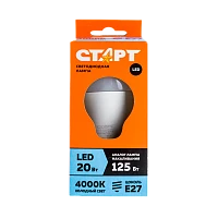 Лампа светодиодная Старт GLS E27 20W 4000К 220V груша Eco матовая (1/10/100)