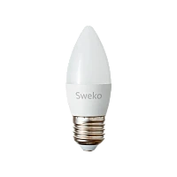 Лампа светодиодная Sweko C35 E27 7W 6500К 230V свеча (1/5/100)