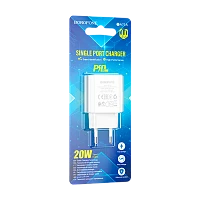 Сетевое З/У Borofone BA71A 1USB/Type-C 20W QC3.0 белый (1/75/300)