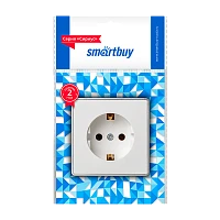 Розетка Smartbuy "Сириус" 1гн. 16A С/З пластик белый
