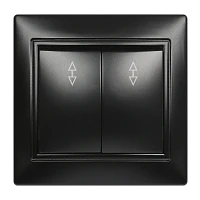Выключатель Smartbuy проходной 2-клавишный 10А черный "Венера"