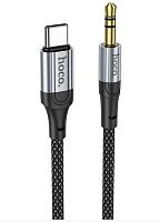 Кабель AUX HOCO UPA26 Type-C (m)-Jack 3.5mm (m) 1м нейлон черный (1/31/310) 