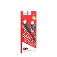 Кабель HOCO X88 USB (m)-Lightning (m) 1м 2.4A ПВХ черный (1/420)