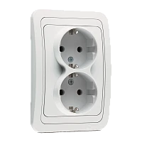 Розетка Makel Mimoza 2гн. 16A С/З белый 12082 (1/12)