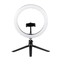 Светильник кольцевой Camelion KD-849 10W 5V на основании 1.8м держатель черный (1/20)