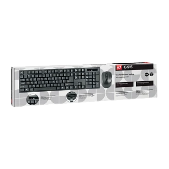 Набор клавиатура+мышь беспроводной Defender C-915 #1 черный (1/20)