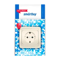 Розетка Smartbuy Марс 1гн. 16A С/З керамика бежевый (1/10/200)