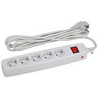 Сетевой фильтр ЭРА SF 6р.С/З 10A 4.0м со шторкой белый (1/20)