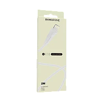 Кабель Borofone BX18 USB (m)-Lightning (m) 1м 2.0A ПВХ белый (1/648)