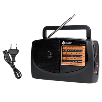 Радиоприемник DEESPI RE-20/308 пластик AM/FM/SW1-2/TV черный (1/40)