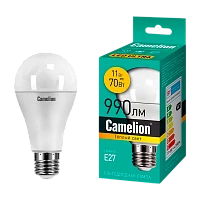 Лампа светодиодная Camelion A60 E27 11W 3000К 170-265V груша матовая (1/10/50)