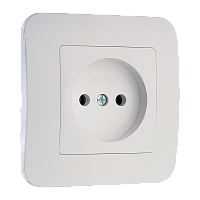 Розетка Makel Lillium Natural 1гн. 16A Б/З белый 55022 (1/12)