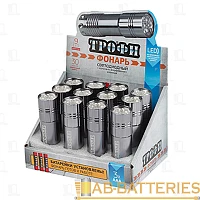 Фонарь универсальный Трофи TM9 0.7W 9LED от батареек серебряный 12шт. в промо-боксе (12/48/240)