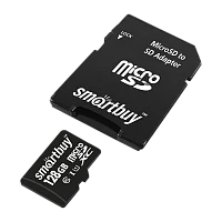 Карта памяти microSD Smartbuy 128GB Class10 UHS-I (U1) 90 МБ/сек с адаптером
