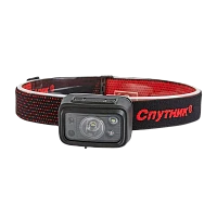 Фонарь налобный Спутник SL515 5W LED от аккумулятора 6 режимов черный красный (1/20)