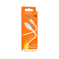 Кабель AUX Borofone BL18 Jack 3.5mm (m)-Lightning (m) 1м силикон белый (1/63/252)