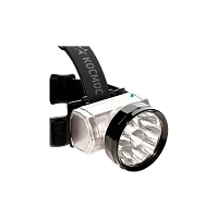 Фонарь налобный Космос H10 1.5W 10LED от аккумулятора серебряный (1/12/96)