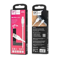 Кабель GFPower 01L USB (m)-Lightning (m) 1м 2.4A ПВХ белый (1/200/800)