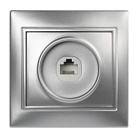 Розетка телефонная Smartbuy Венера 1гн. 1.5A Б/З АБС серебряный