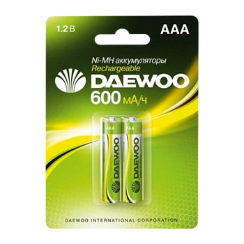 Аккумулятор бытовой Daewoo HR03 AAA BL2 NI-MH 600mAh (2/20/100)