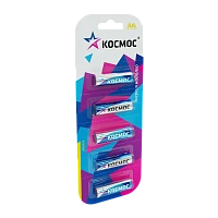 Батарейка Космос LR6 AA BL5 Alkaline 1.5V отрывные (5/50/600)