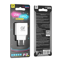 Сетевое З/У GFPower GF30PD Type-C 3.0A QC3.0 белый (75/300) 