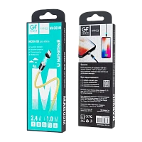 Кабель GFPower MAG09M USB (m)-microUSB (m) 1м 2.4A нейлон магнит золотой (1/200/800)