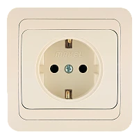 Розетка Makel Mimoza 1гн. 16A С/З кремовый 25028 (1/12)