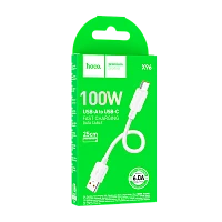 Кабель HOCO X96 USB (m)-Type-C (m) 0.25м 6A 100W силикон белый (1/46/460)