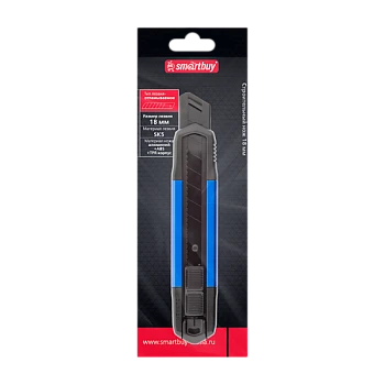 Нож строительный Smartbuy 18мм выдвижной обрезиненная рукоять синий