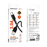 Кабель Borofone BX119 USB (m)-Type-C (m) 1м 3.0A ПВХ черный (1/360)