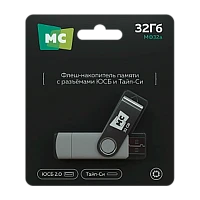 Флеш-накопитель MORE CHOICE МФ32a 32GB USB2.0 USB (m)/Type-C пластик серебряный