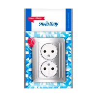 Розетка Smartbuy 2-местная без заземления 10А серебро "Марс"