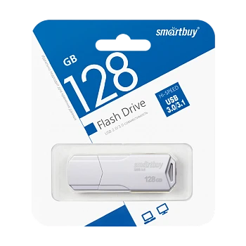 Флеш-накопитель Smartbuy Clue 128GB USB3.1 пластик белый