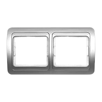 Рамка Smartbuy 2-местная горизонтальная серебро "Марс"