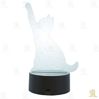 Светильник настольный Старт "3D Кошка" 2W 220V на основании сенс. черный