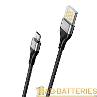 Кабель Borofone BU11 USB (m)-microUSB (m) 1.2м 2.4A нейлон черный (1/63/252)