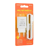 Сетевое З/У Borofone BA68A 1USB Type-C (m) 2.1A белый (1/60/240)