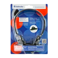 Наушники накладные Defender 102 Aura с микр. черный (1/50)