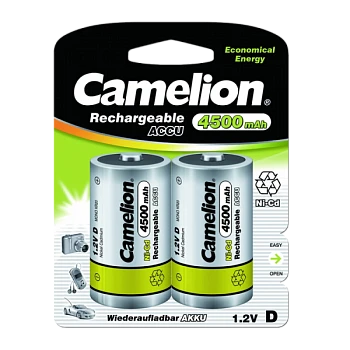 Аккумулятор бытовой Camelion R20 D BL2 NI-CD 4500mAh (2/12/120)