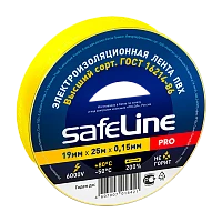 Изолента Safeline 19мм*25м ПВХ желтый (10/160)