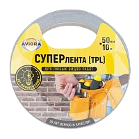 Клейкая лента Aviora 50мм*10м ТПЛ 0.24мм серый (1/72)